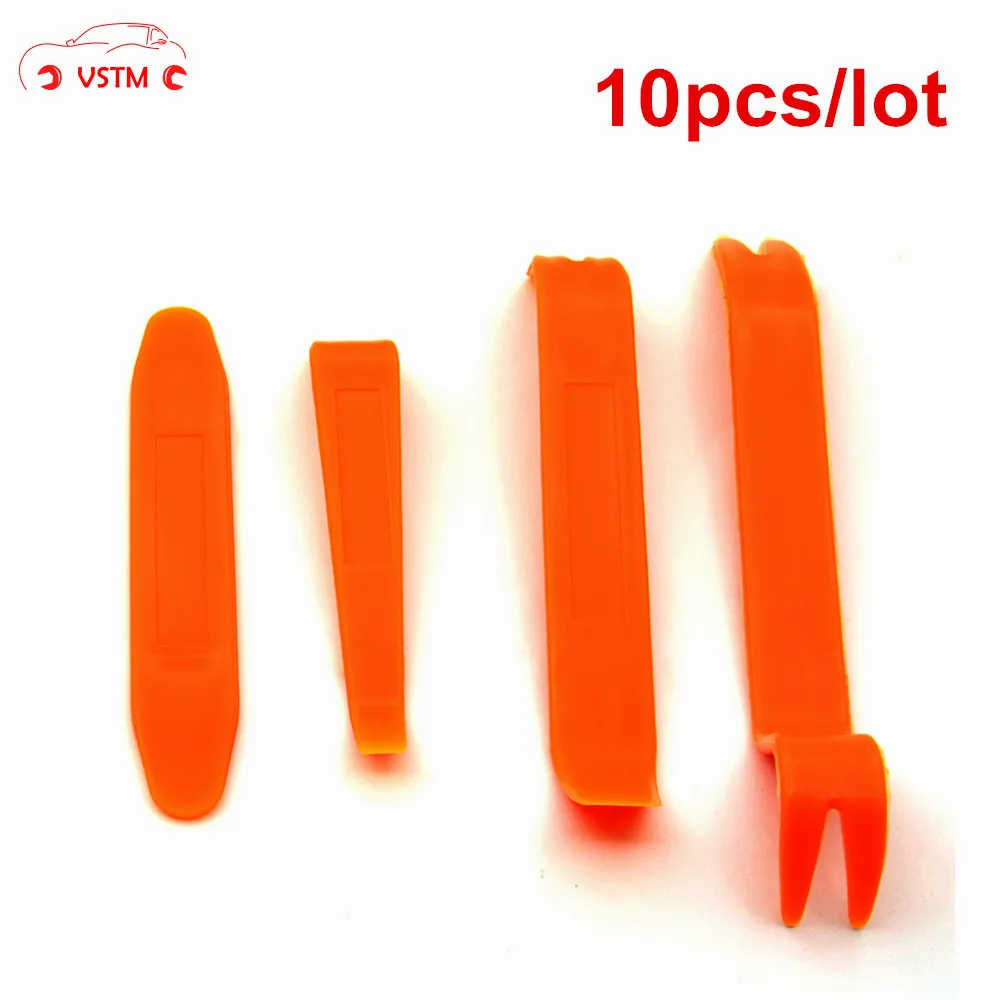 10pcs/lot Newest 4pcs Automobile Audio Door Clip Panel Trim Dash Auto Radio Removal Pry Tool Set Red Car Panel Removal Tools