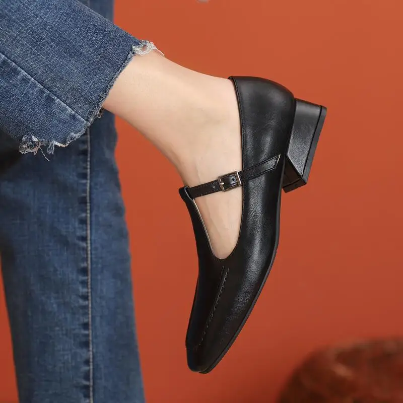 

KemeKiss Size 32-43 New Women High Heel Pumps Square Toe Thick Heel Shoes Women Daily Fashion Casual Office Lady Footwear