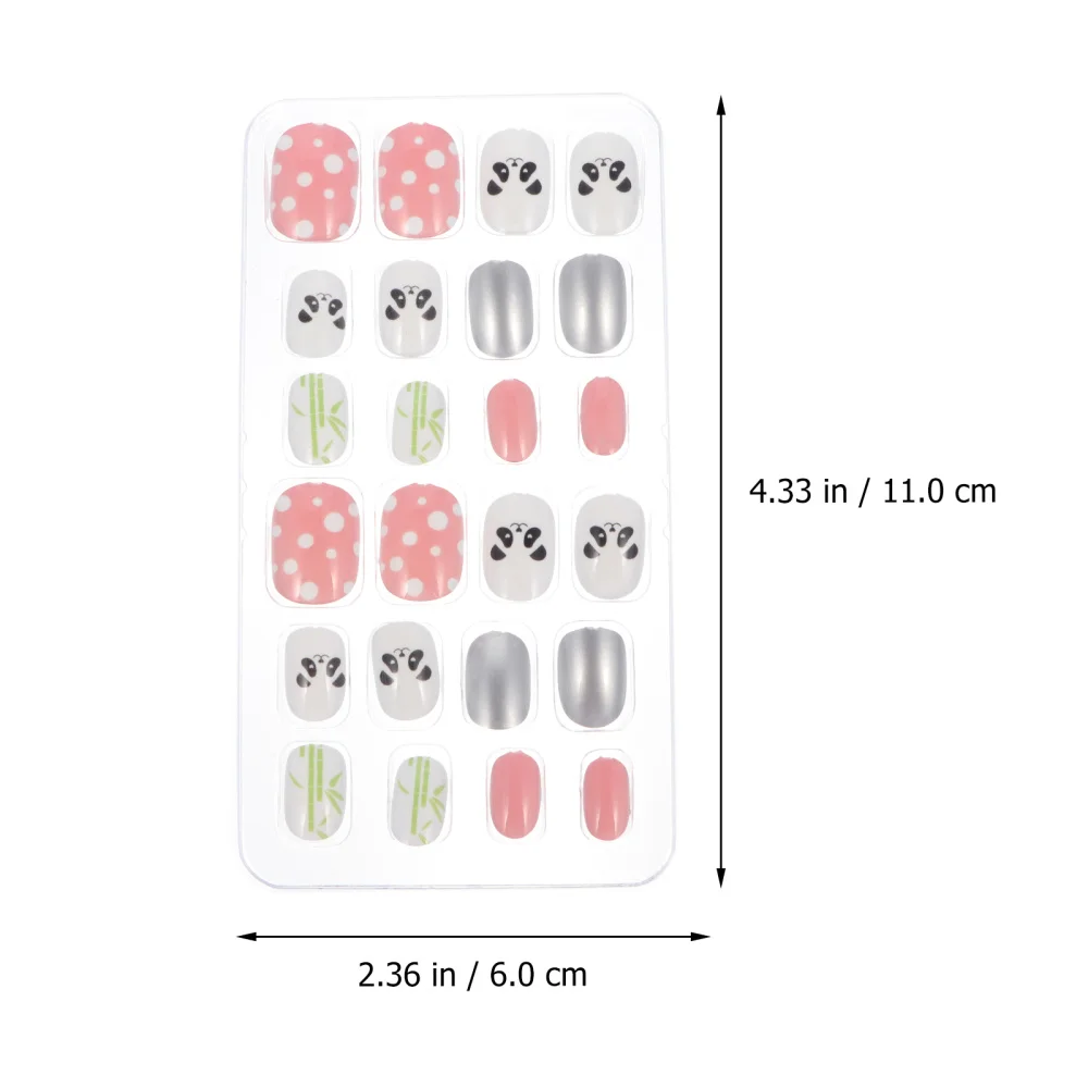

240pcs/ 10 Boxes Girl False Nails Kids Girls Press on Short Fake Nails