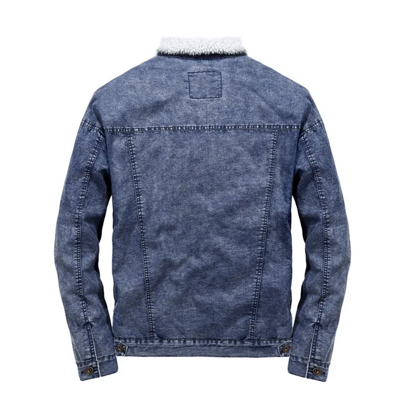 CYSINCOSFashion зимняя мужская куртка и пальто теплая флисовая джинсовая модные мужские