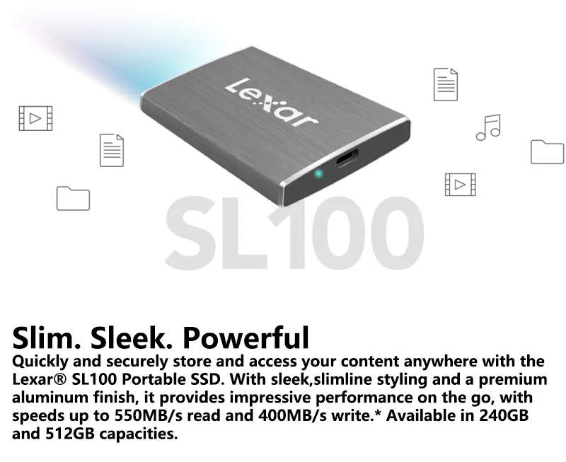Lexar USB 3,1 внешний SSD HDD 550MBS 240GB 512GB TypeC портативные твердотельные накопители Duro Externo Nas сервер внешний жесткий диск
