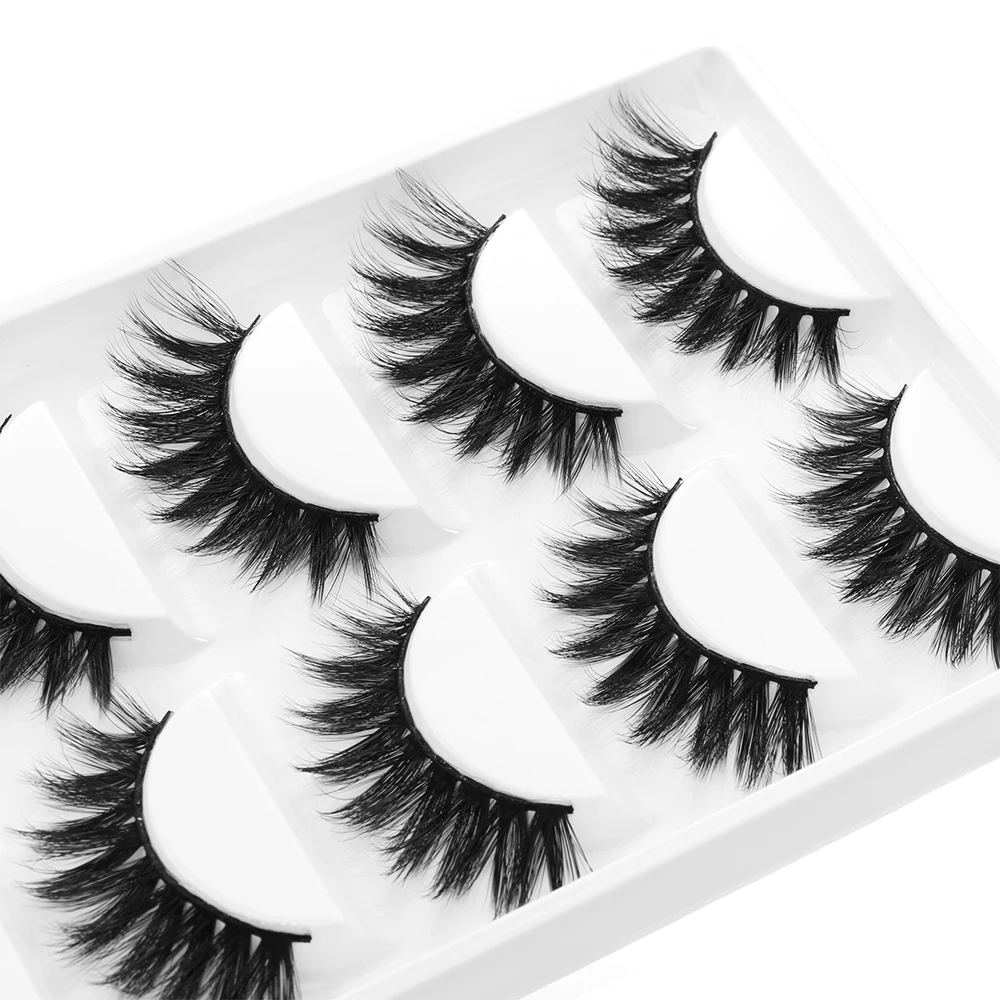 LEKGAVD 5 пар Wispies Fluffies драма ручная работа безжалостные ресницы 6D искусственные норковые волосы Накладные ресницы для наращивания Красота Макияж