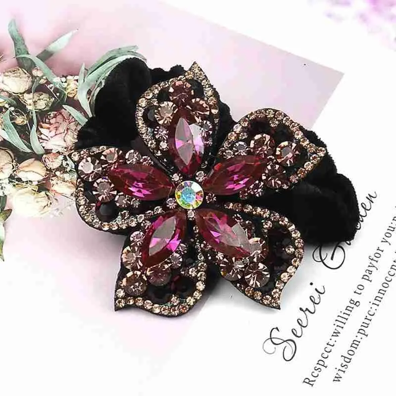 

1pcs Rhinestone Elastic Hair Bands Ponytail Holder Headwear Rubber Band Hair Accessories Crystal Rhinestone Elastic Hair Bands
