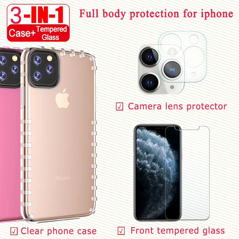 Чехол ip11 pro max для iphone 11 чехол телефона 11pro 11max прозрачный ip iphone11pro Защитное стекло
