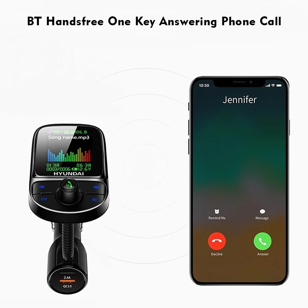 1 8 дюймов Автомобильный fm-передатчик BlueTooth универсальный MP3-плеер двойной зарядка