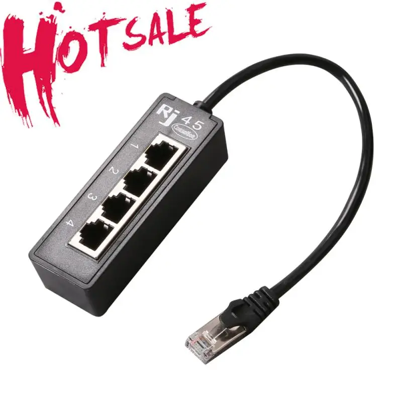 RJ45 LAN Connector Ethernet Network Splitter Adapter 1 Male to 4 Female Cable for Networking Extension Accessories | Компьютеры и офис