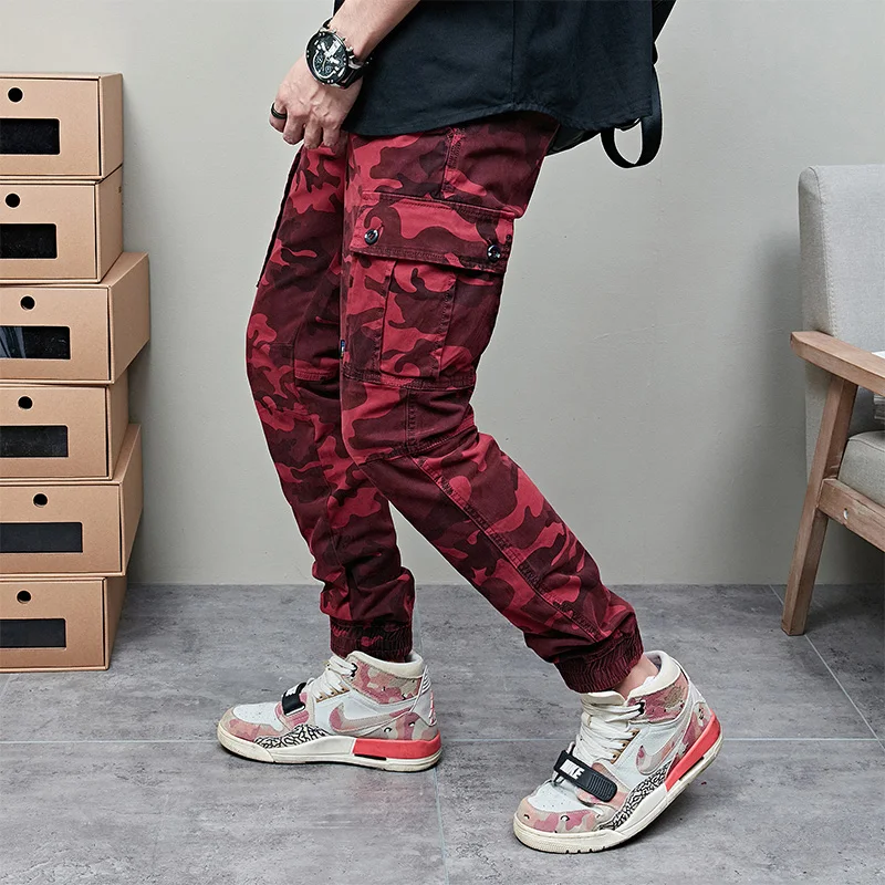 

Huncher Mens Multi Pockets Camo Cargo Pants 2021 Tactical Techwear Jogging Pants Male Military Camouflage Joggers Men Trousers