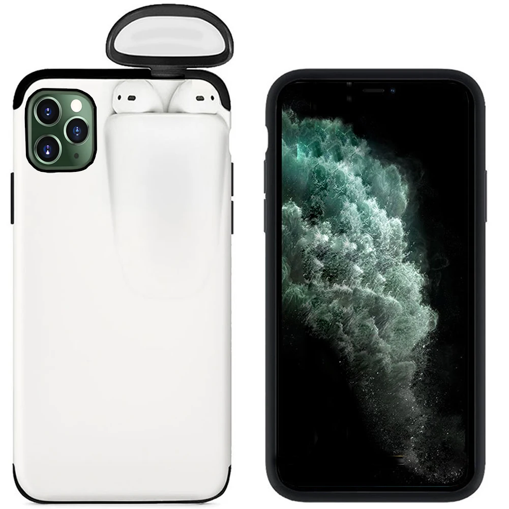 Гибридный армированный чехол 2 в 1 для iPhone 11 Pro Max XS XR 6S 7 8 Plus AirPods держатель Жесткий