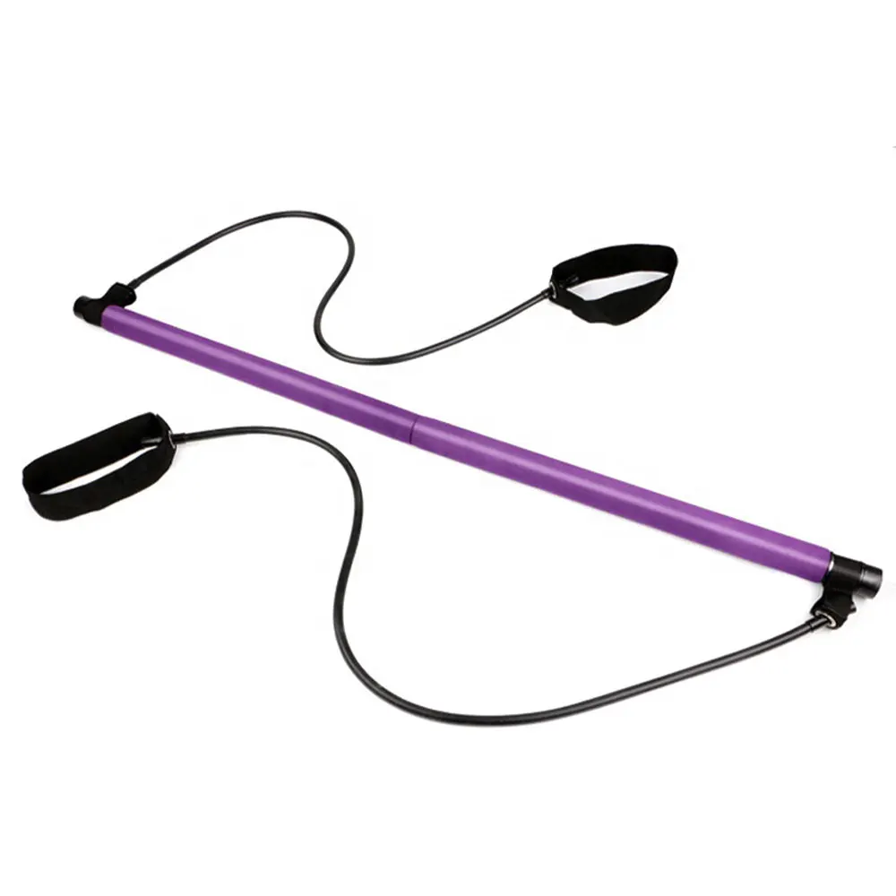 

Fitness Sport Pilates Workout Stick Yoga Rope Kit Pilates Exercise Bar Kit with Resistance Band Body Building Puller Gym Home