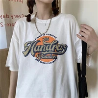 summer 2021 fashion letter printed oversized t shirt female harajuku casual loose top clothes vintage tee shirts femme pullover