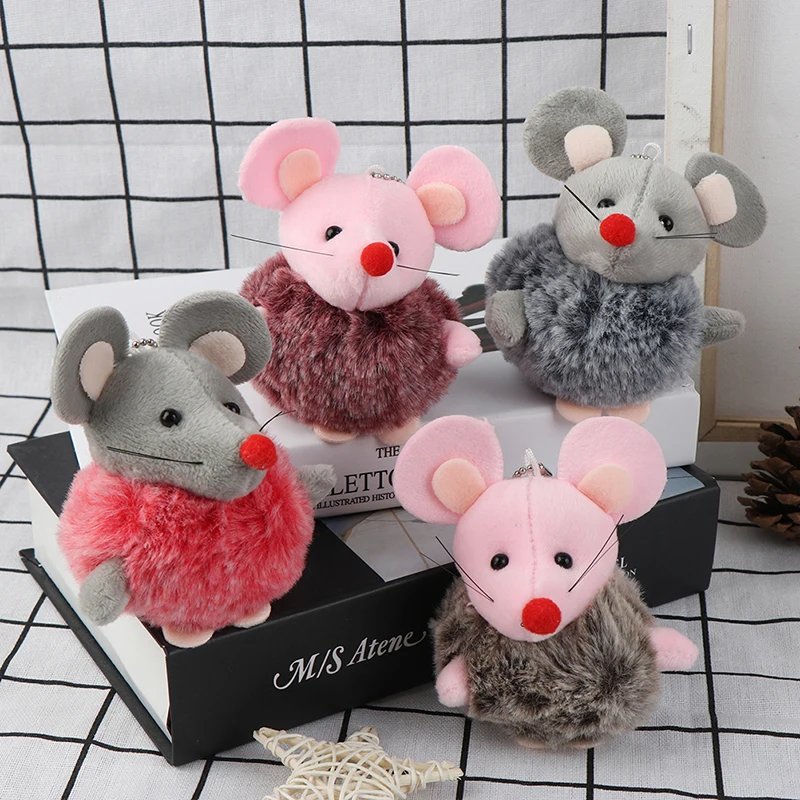 1 шт. Новый мини милый 2020 год талисман крысы пушистая подвеска мышь игрушка
