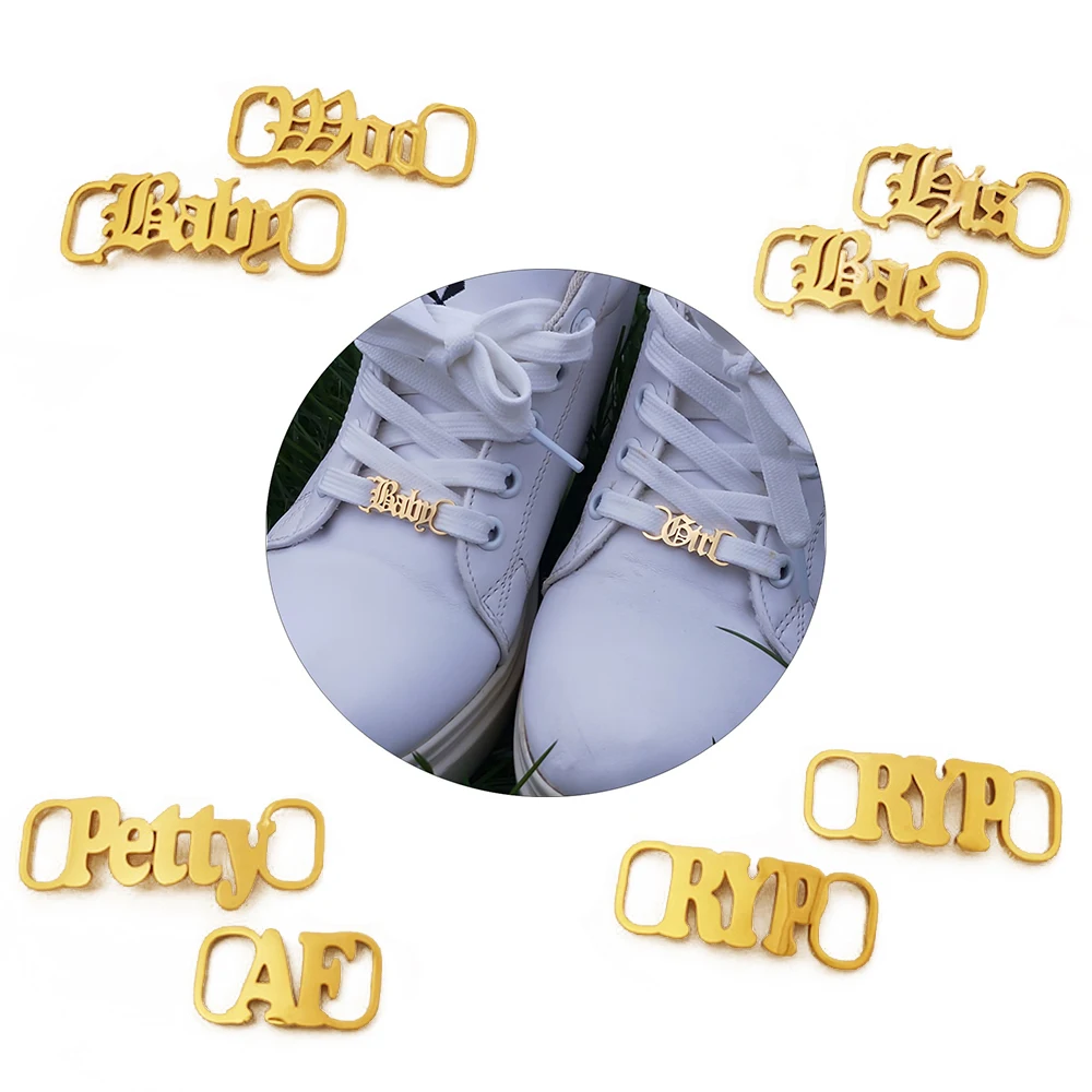 

Stainless Steel Shoe-buckle Party Custom Jewelry Personazlied Shoe Tag Women Men Accessories Letter Gold Buckie For Kid's Gift
