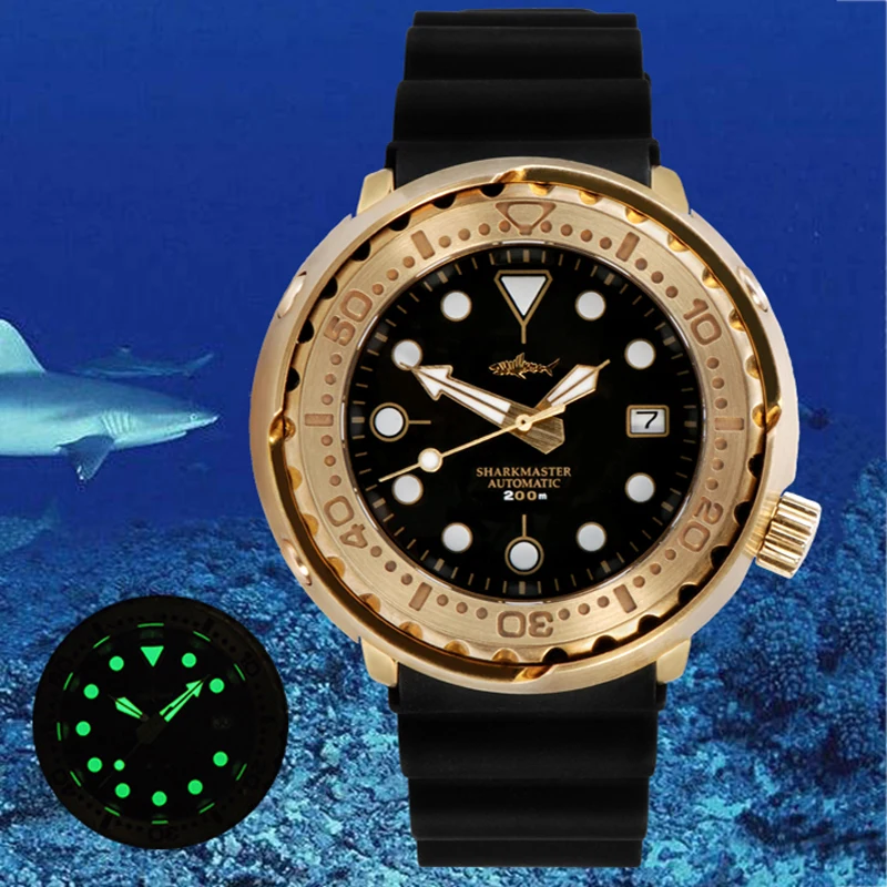 

HEIMDALLR Watch Men Automatic Mechanical Diver Watch 200m Waterproof Luxury Bronze Wristwatch Men NH35A Movement C3 Luminous