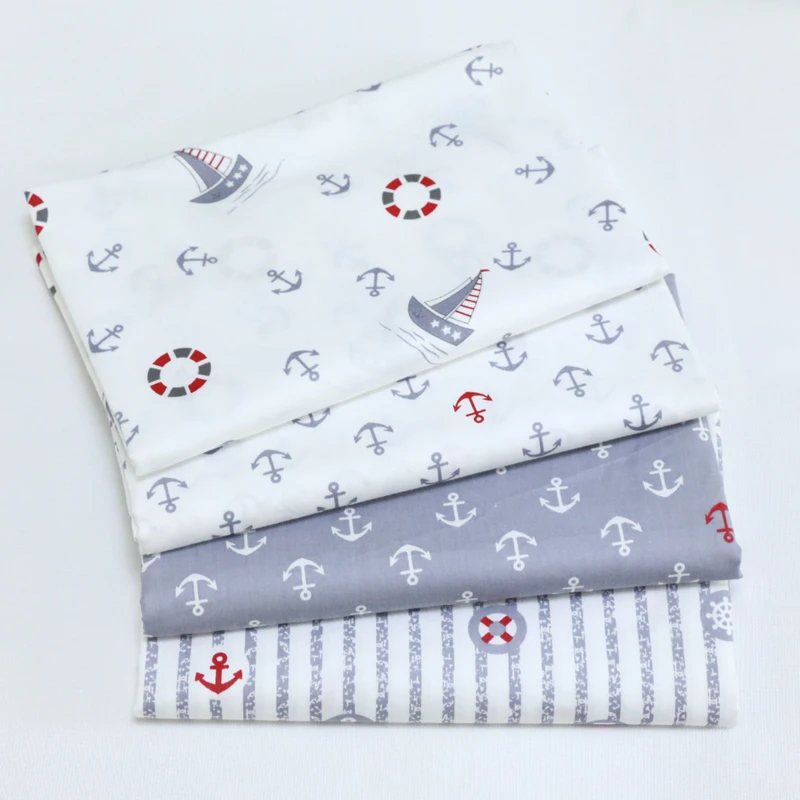 Темно синяя стильная печатная ткань детская одежда хлопчатобумажная DIY шитье