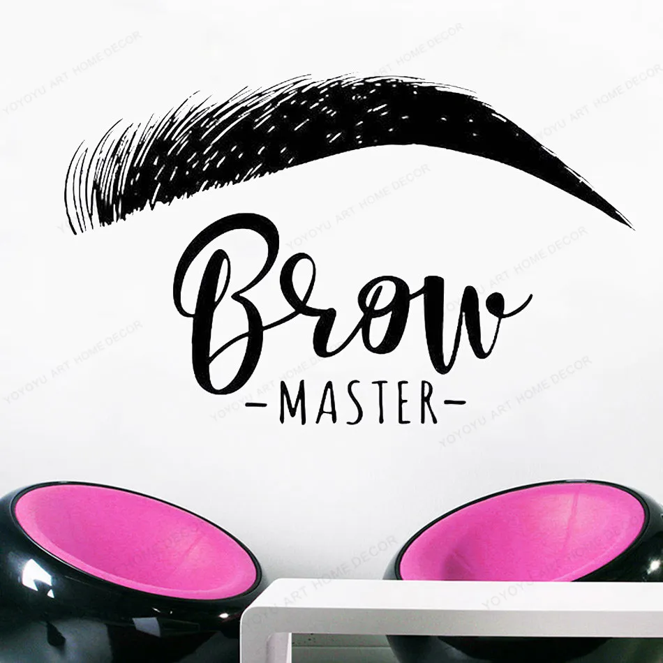 

Brows master wall decal Beauty Salon Wall sticker vinyl Window Sticker Woman Eyebrows wall decor HJ568
