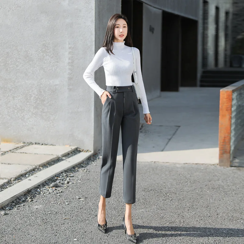 

Брюки Harlan, новинка 2020, осенне-зимние корейские свободные универсальные брюки с прямым рукавом, уплотненные брюки с узором в девять точек ред...