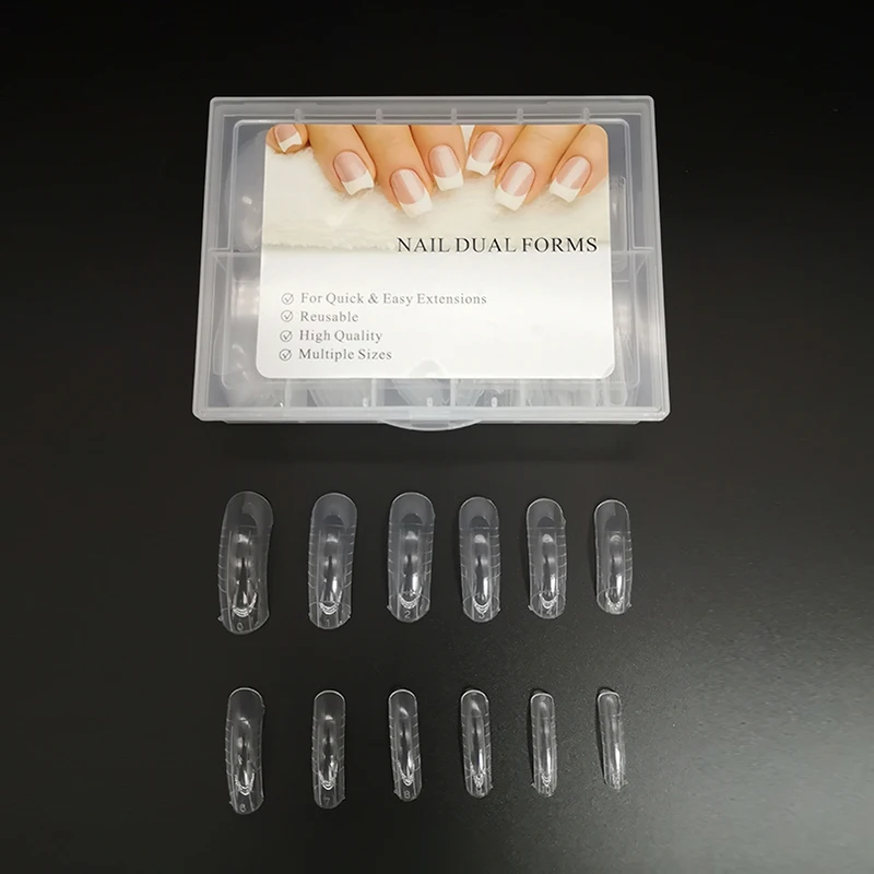 Mold Tips Finger Extension Dual Forms Guide UV Gel Nail Art Tools Fake Nails Easy Apply Home Use Builder Manicure Tool New | Красота и