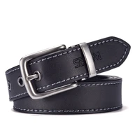 fashion black belt for men cowskin genuine leather belt 3 0 cm ancient silver buckle high quality male black strap for jeans
