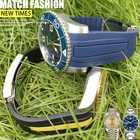Ремешок силиконовый для часов Rolex Daytona Submariner DEEPSEA GMT Longines, 19202122 мм с изогнутым интерфейсом