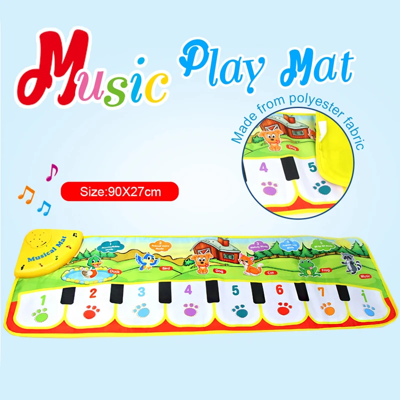 Alfombra de juego Musical para bebé, juguete de tamaño grande con voz de Animal, Teclado de Piano ajustable, instrumento Infantil, regalo de educación temprana