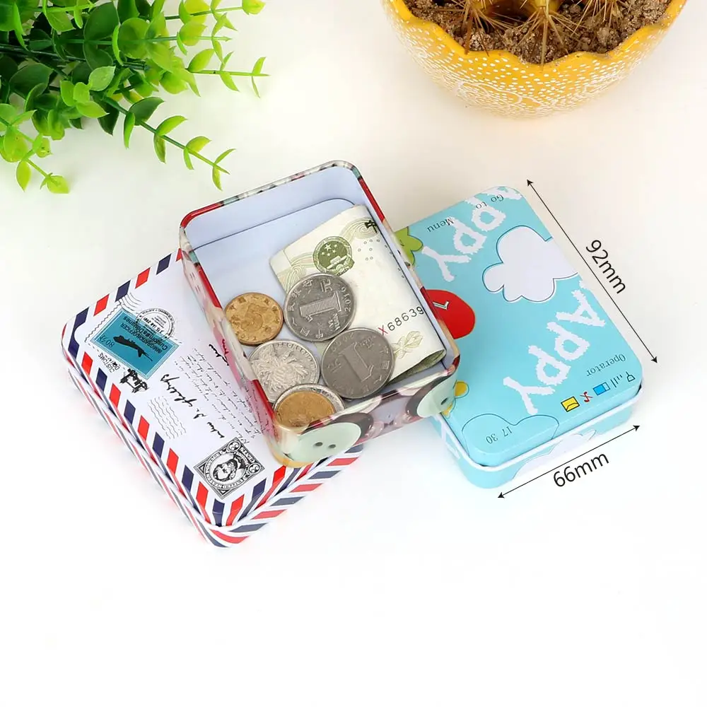 

Home Storage Box Organizer Metal Box Case Mini Cute Cartoon Tin For Jewelry Kids` Toy Card Cash Paper clip Home Supplies