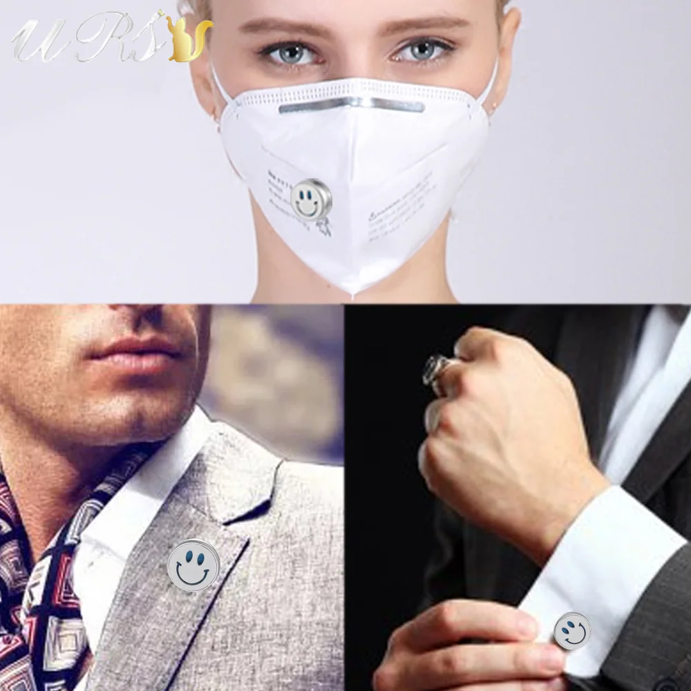 

1pcs 316L Stainless Steel Smile Logo Mask Aromatherapy Oil Lockets Essential Oil Diffuser Aroma Locket