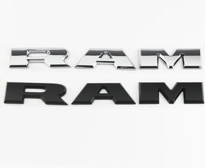 4 комплекта ОЗУ матовый черный хром 3D буквы задняя наклейка эмблема для Dodge RAM 1500