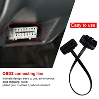 35cm obd2 extension cable 16 pin male to female elbow obdii extended adapter connector diagnostic tool