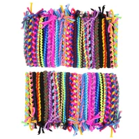 50 colorful weave braided elastic hair bands multi color handmade party hairband for women rubber hair rope wholesale