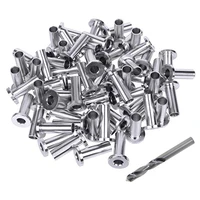 hot 65pack stainless steel protector sleeves for 18 532 or 316 inch cable railing with a drill bit
