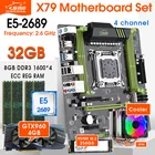 Материнская плата X79 LGA2011 ATX Combos E5 2689 ЦПУ 4 шт. x 8 ГБ = 32 ГБ DDR3 ОЗУ 1600 МГц с GTX960 4 Гб 256 ГБ NVME M.2 SSD и кулером