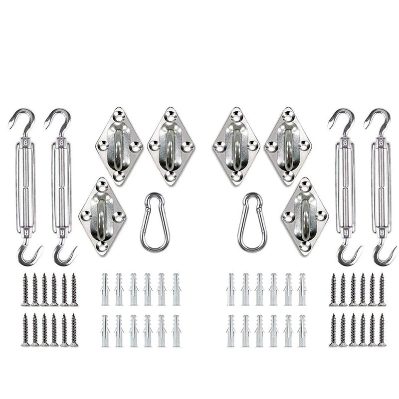 

Shade Sail Hardware Kit 6 Inch for Triple-cornered Sun Shade Sail 304 Anti-Rust Stainless Steel Sun Shade Sail Kit