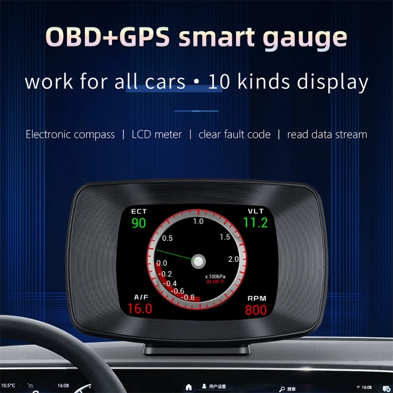 

Автомобильный дисплей на лобовое стекло OBD HUD, светодиодная система предупреждения о скорости проектора P13, измеритель напряжения для Т. У. К.