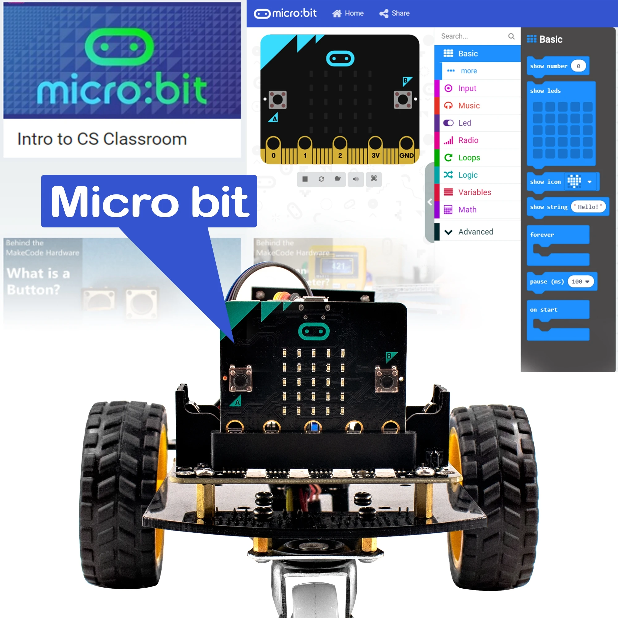Новинка! Умный робот LAFVIN V2.0 в комплекте плата Micro:bit для микробита с руководством