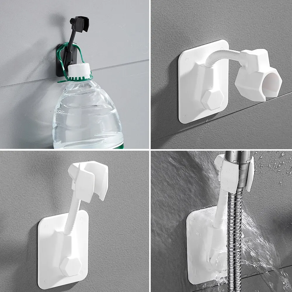 

New Shower Support Bathroom Wall Mount Perforated Fixed Base Punch Free Shower Head Holder Support Stand For Home Hotel