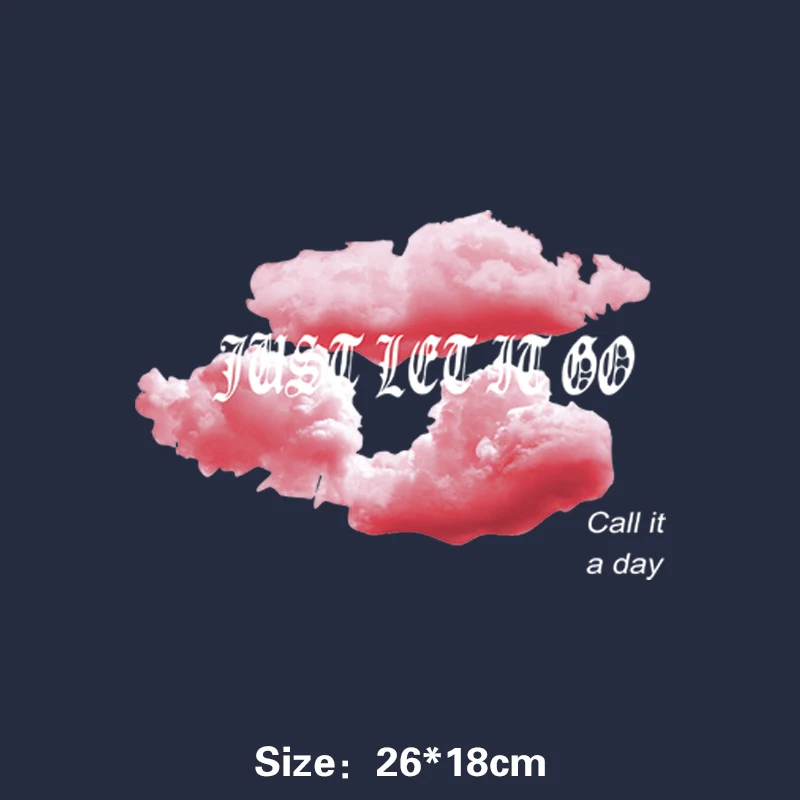 

Fashion cloud letter T-shirt patch iron heat transfer thermal sticker DIY iron patch clothes