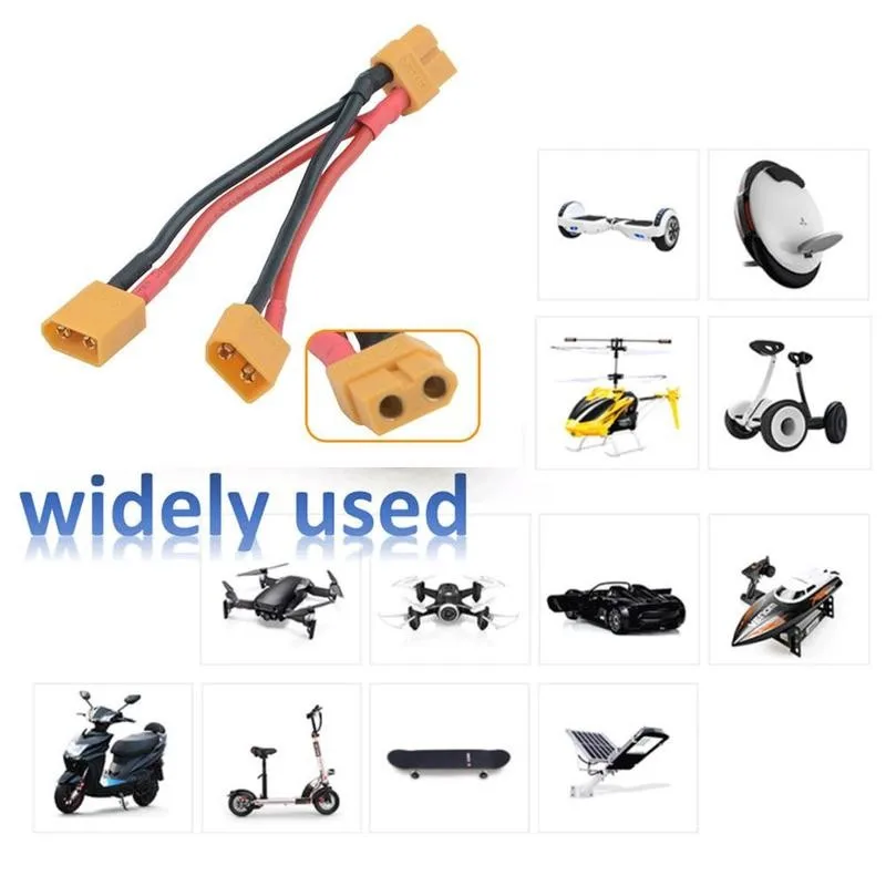 

1Pcs XT60 Plug Connector Line Battery Connector 12/14WAG male Y Dual Extension DIY Cable Cable S2J9