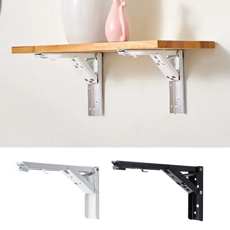 Stainless Steel Triangle Spring Folding Shelf Bracket Wall Mounted Triangle Shelf Bracket Folding Holder Support Rack