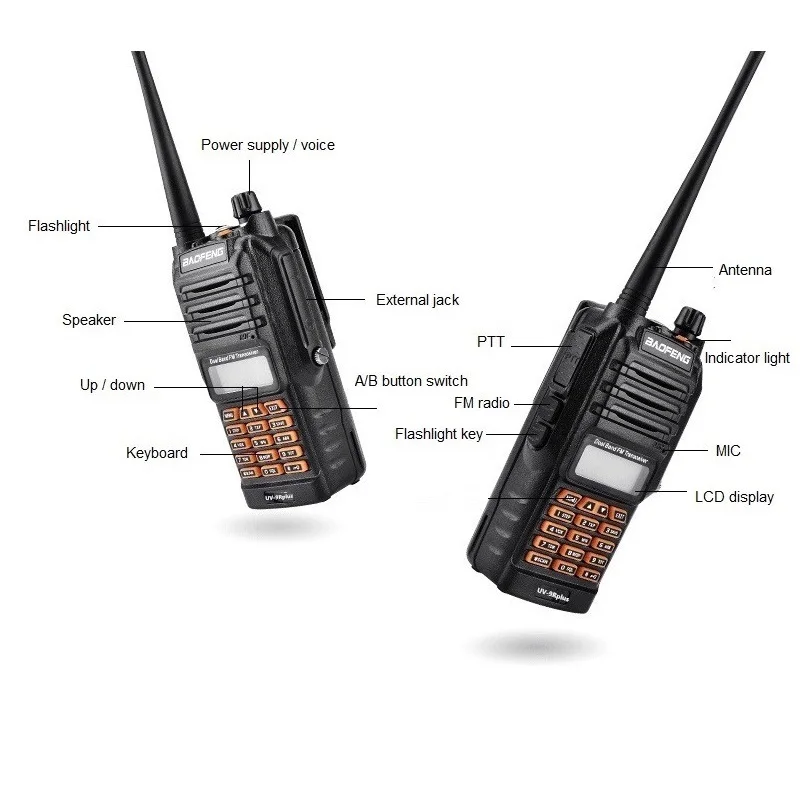 10w baofeng uv 9r plus waterproof walkie talkie hf transceiver radio amateur vhf uhf cb ham radio station 10km uv 9r talki walki free global shipping