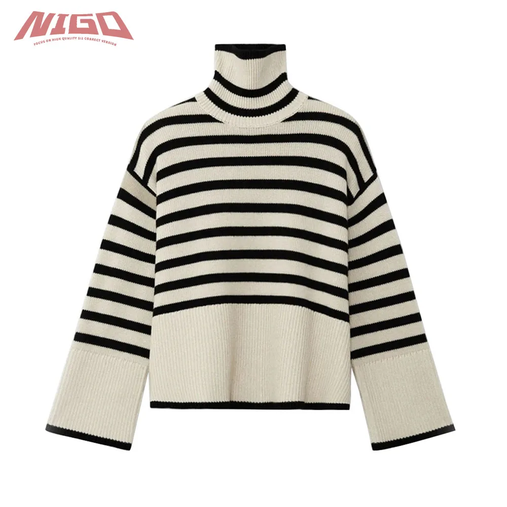 

Женский осенне-зимний трикотажный свитер-водолазка NIGO Ms 21ss # nigo55566