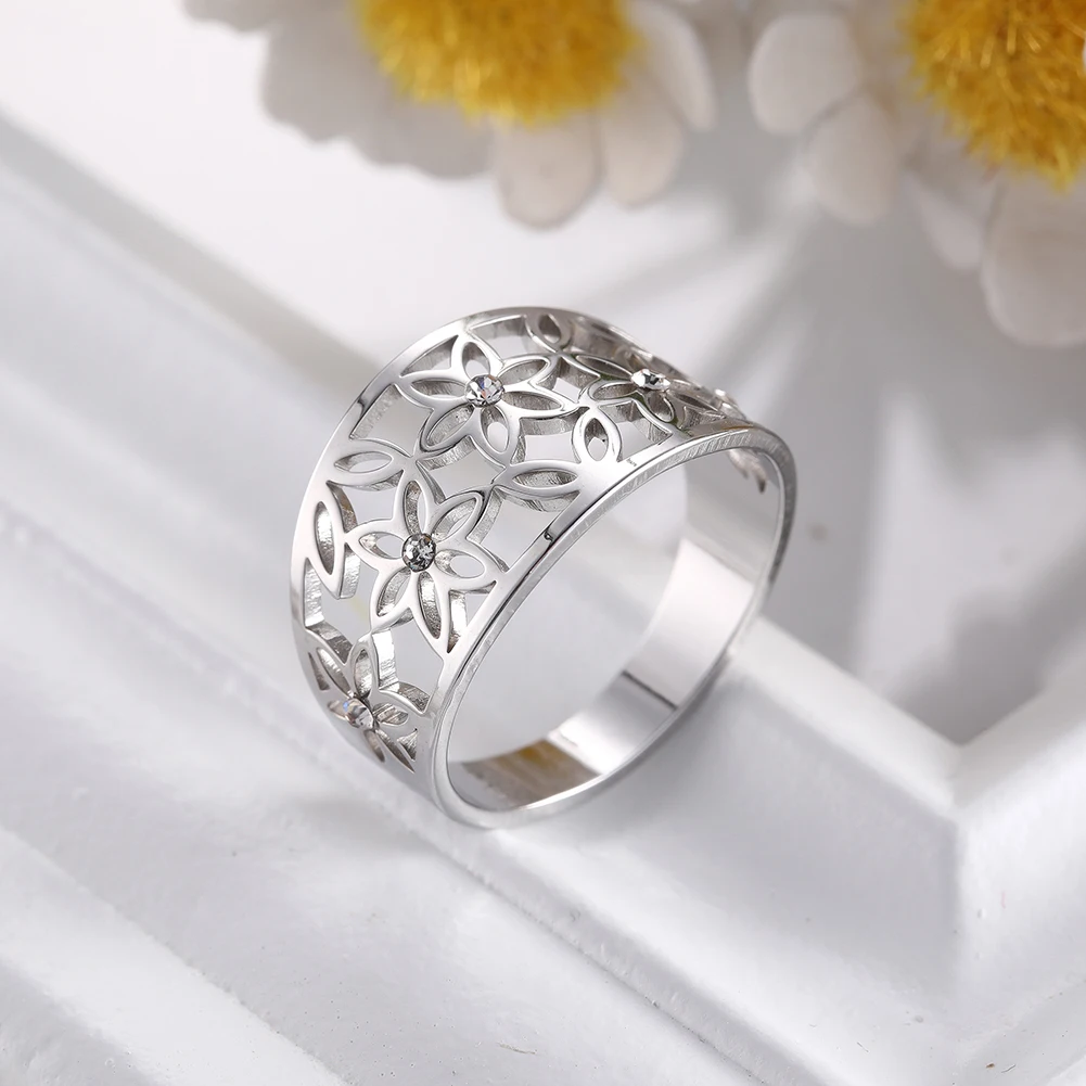 Ажурное кольцо для влюбленных подарочное ювелирное изделие в стиле панк из