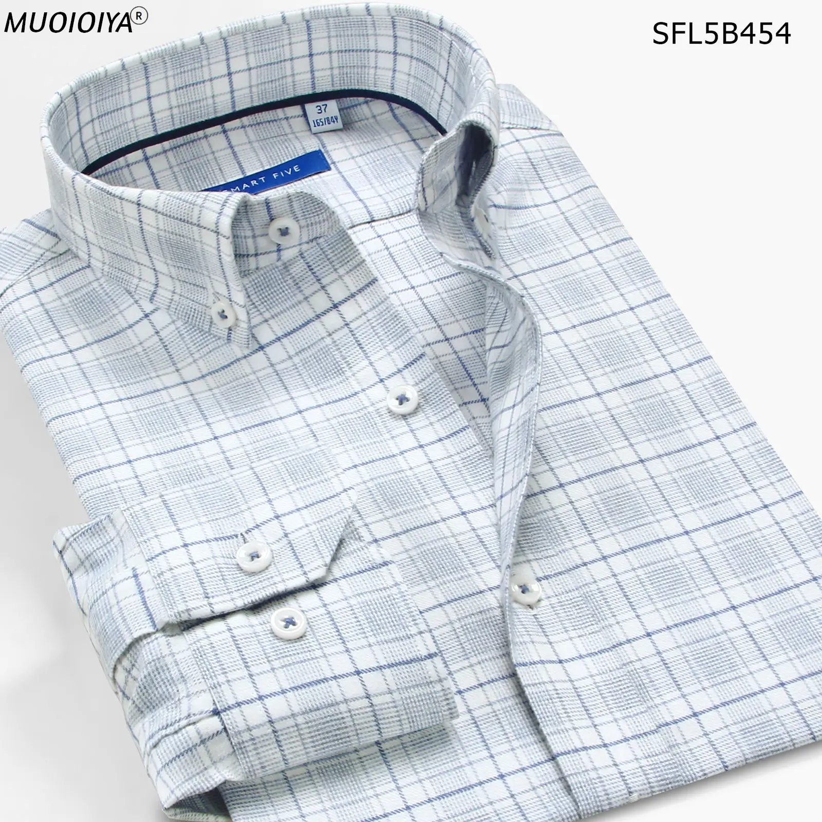 

Smart Five Cotton Plaid Shirts Men Long Sleeve Casual Shirts Slim Fit Business Office Formal Shirt For Men Camisa Masculina