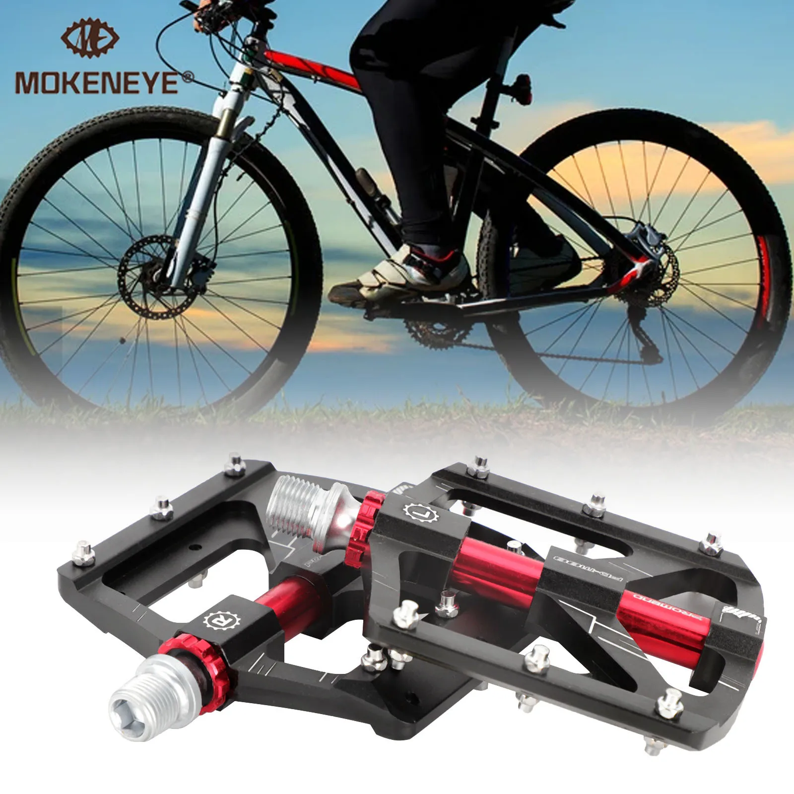 

Mountain Non-Slip Bike Pedals CNC MTB Mountain Bike Aluminum Alloy Pedal Chromium-molybdenum Steel Shaft Bicycle Accessories
