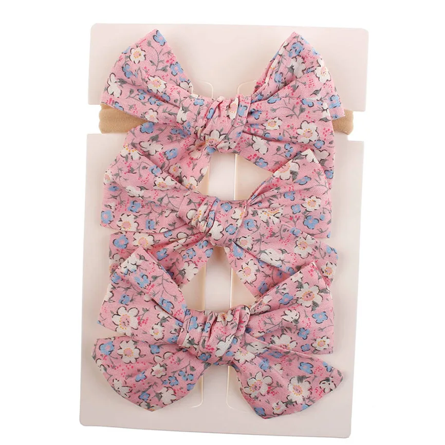 Аксессуары для волос повязка на голову 3 шт. Детская с цветочным принтом девочек