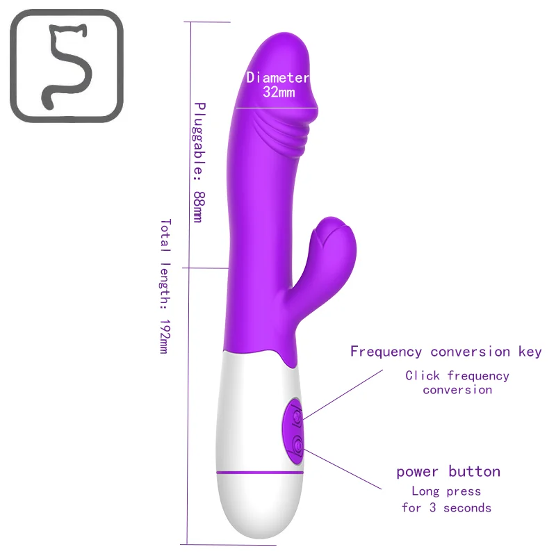 Вибратор для точки G Женский Силиконовый водонепроницаемый 30 скоростей вибрация