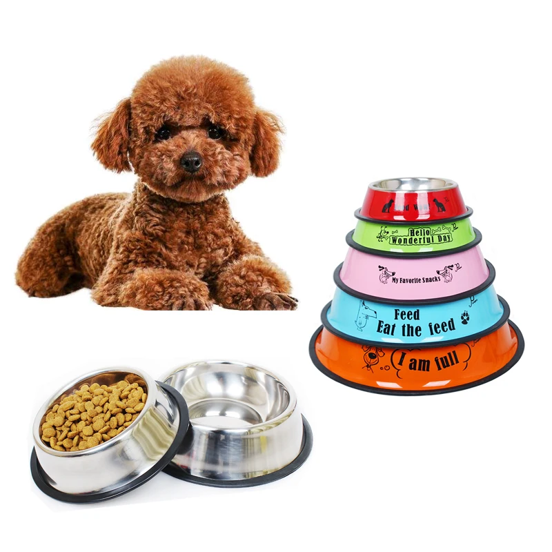 Пищевая чаша из нержавеющей стали для домашних животных противоскользящая миска
