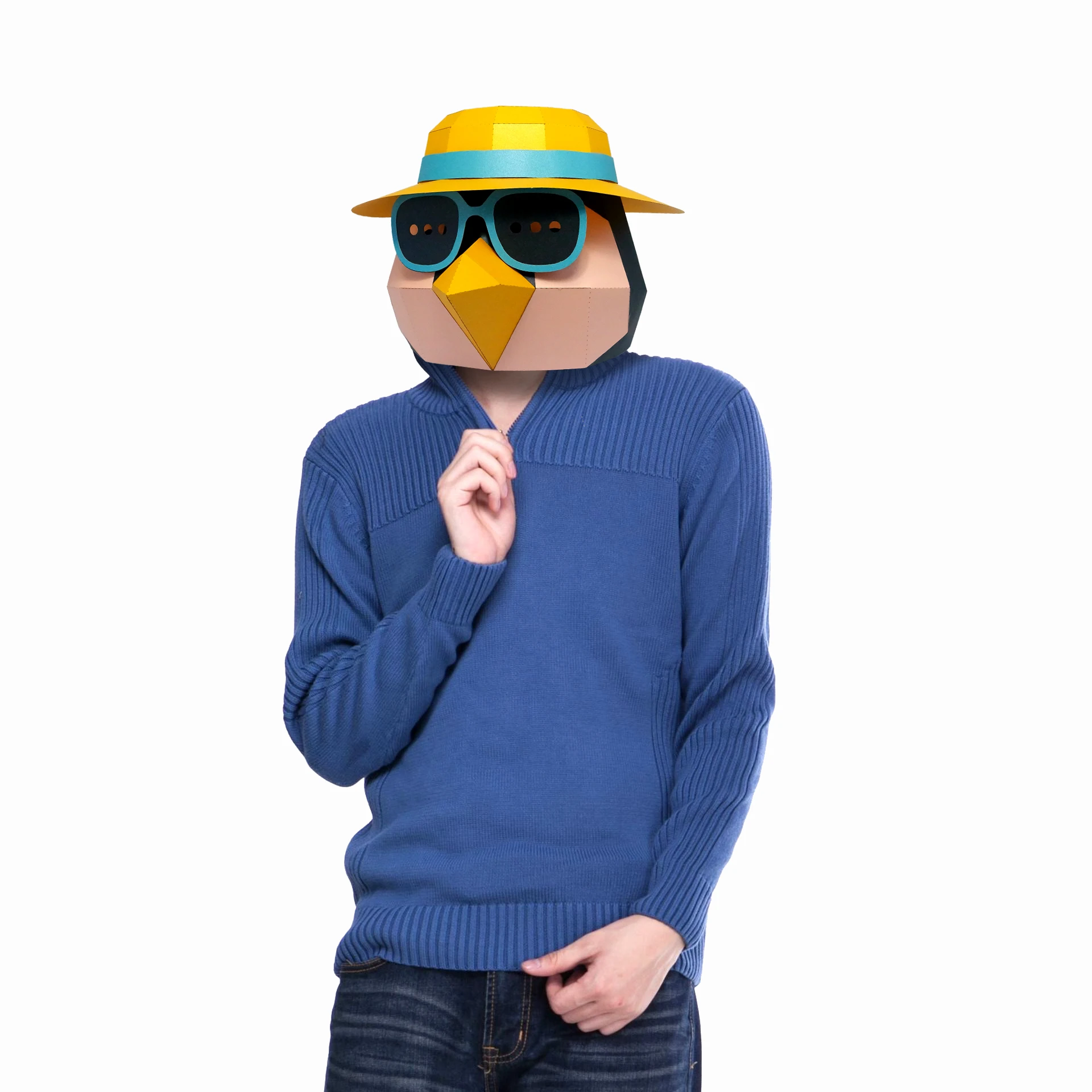 

Бумажная маска 3D Пингвин животное Бумажная модель Хэллоуин костюм; Маска для косплея поделки из бумаги