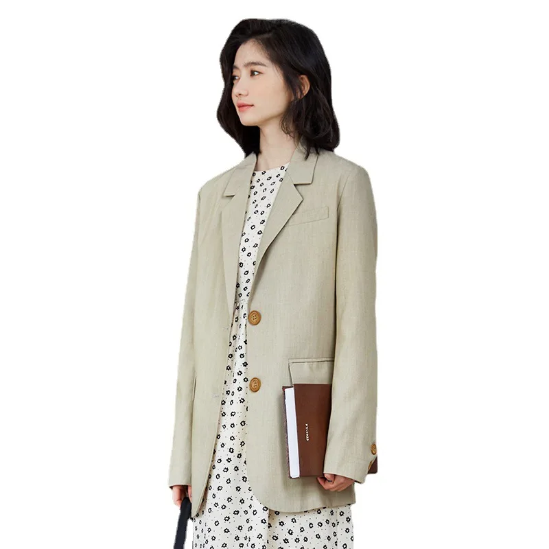 

2021 spring new Korean style simple and versatile temperament suit jacket chic slim slimming jacket female