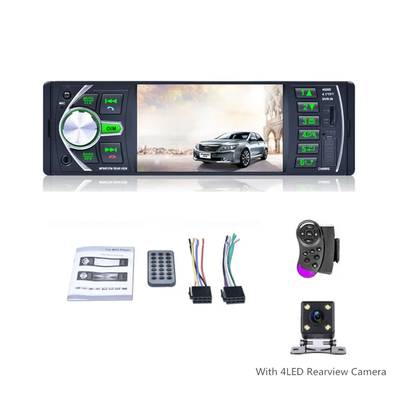 LTBFM Радио 1 Din 4," автомобильный стерео Bluetooth автомобильный аудио плеер MP5 мультимедиа авторадио FM видео авто радио рулевое колесо управление - Цвет: With 4LED Camera