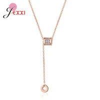 gold color 925 sterling silver cz cubic zirconia pendant necklaces for women accessories girlfriend gift jewelry